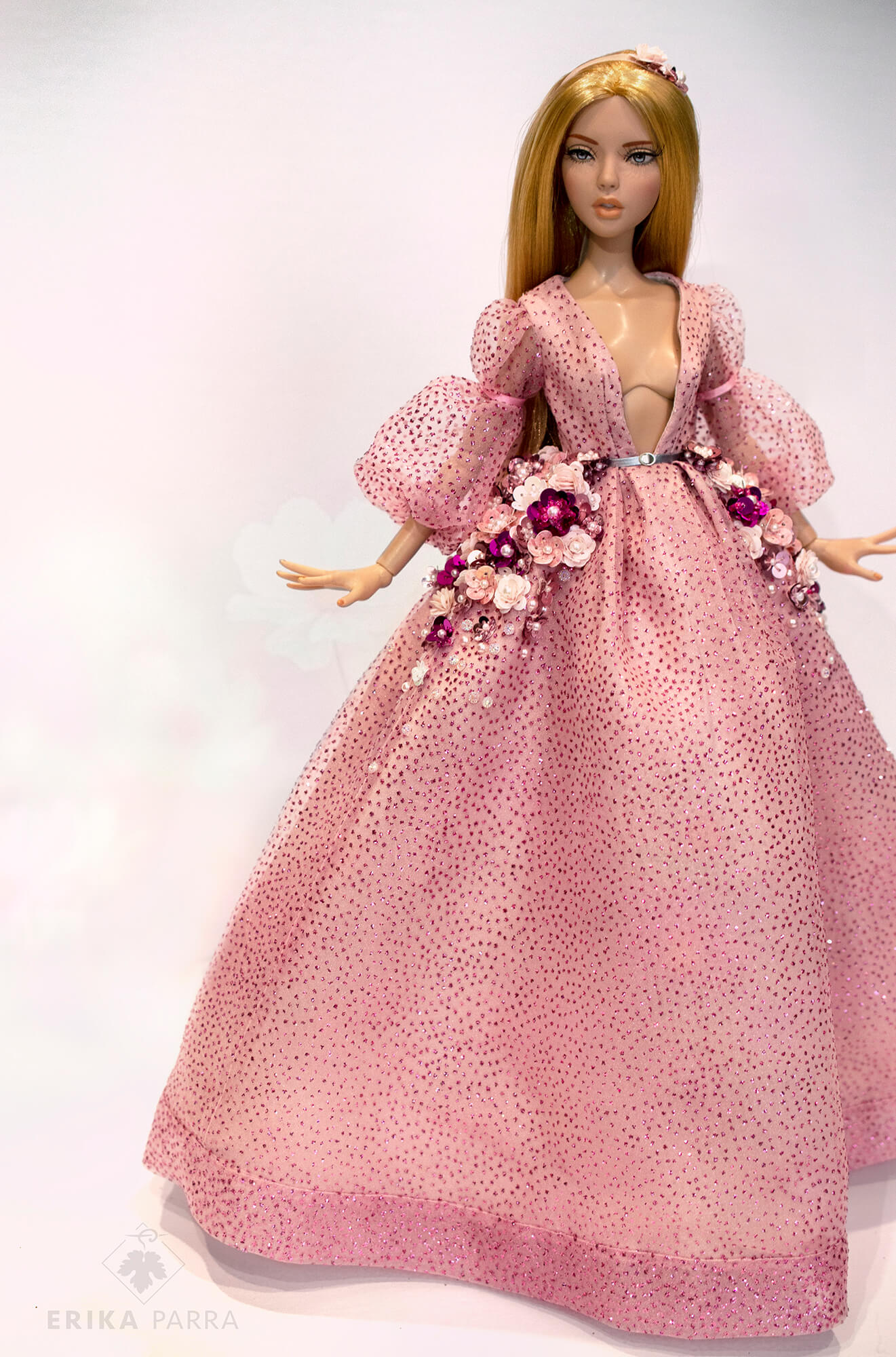 Pink Garden Doll Dress by Erika Parra