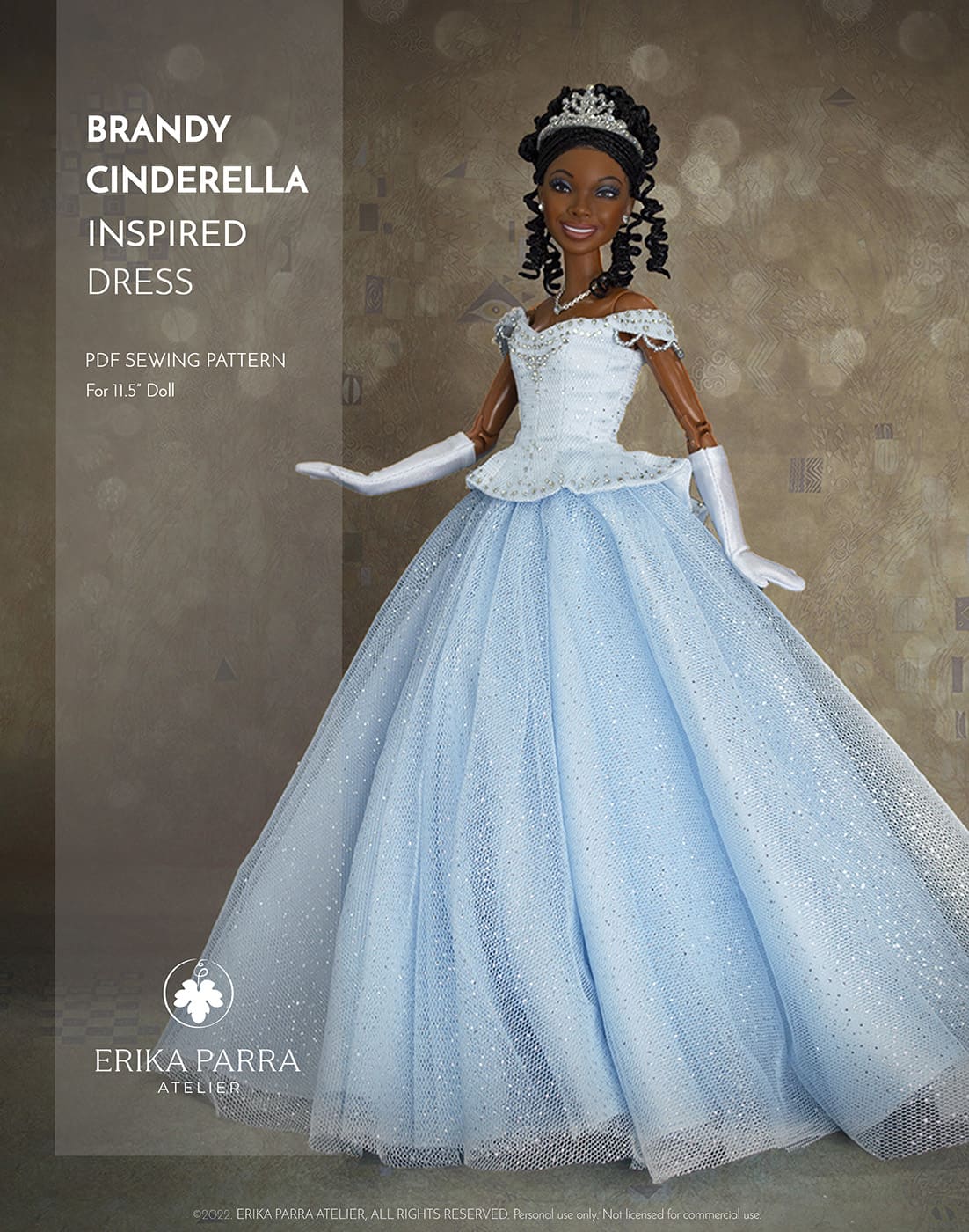 Cinderella Brandy Doll Dress Sewing Pattern PDF